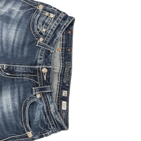 Miss Me JP5727S5 Psychedelic Wing Cross Pocket Skinny Blue Jeans Size 29 - Picture 6 of 13